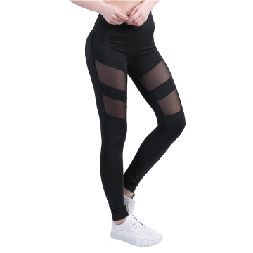 The cross-border supply hot selling Amazon Europe gauze stitching speed dry female nine Leggings sexy yoga pants